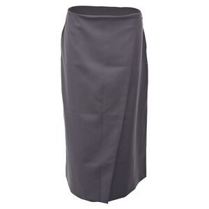 Joseph Straight Midi Skirt in Grey Wool